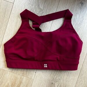 Sweaty Betty Run Sports bra in Maroon